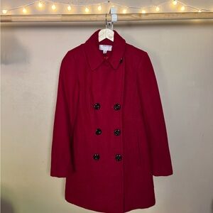Anne Klein Red Wool Coat | Size XS